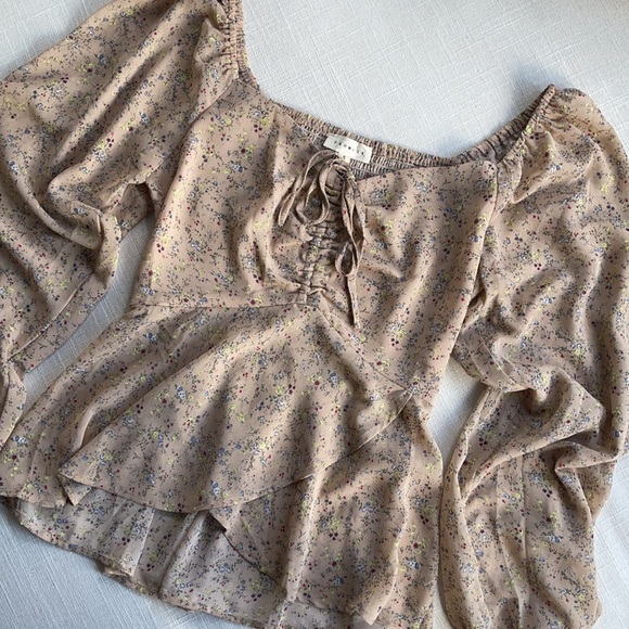 South Moon Under Promesa floral print peasant top - Picture 1 of 7